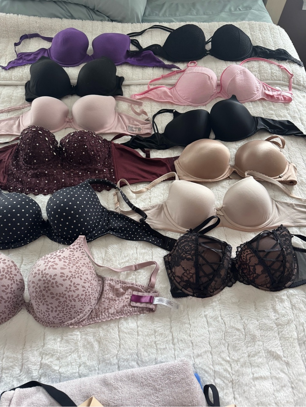Victoria's Secret Mixed Color Bra Set — Black, Purple, Pink, Nude, Burgundy